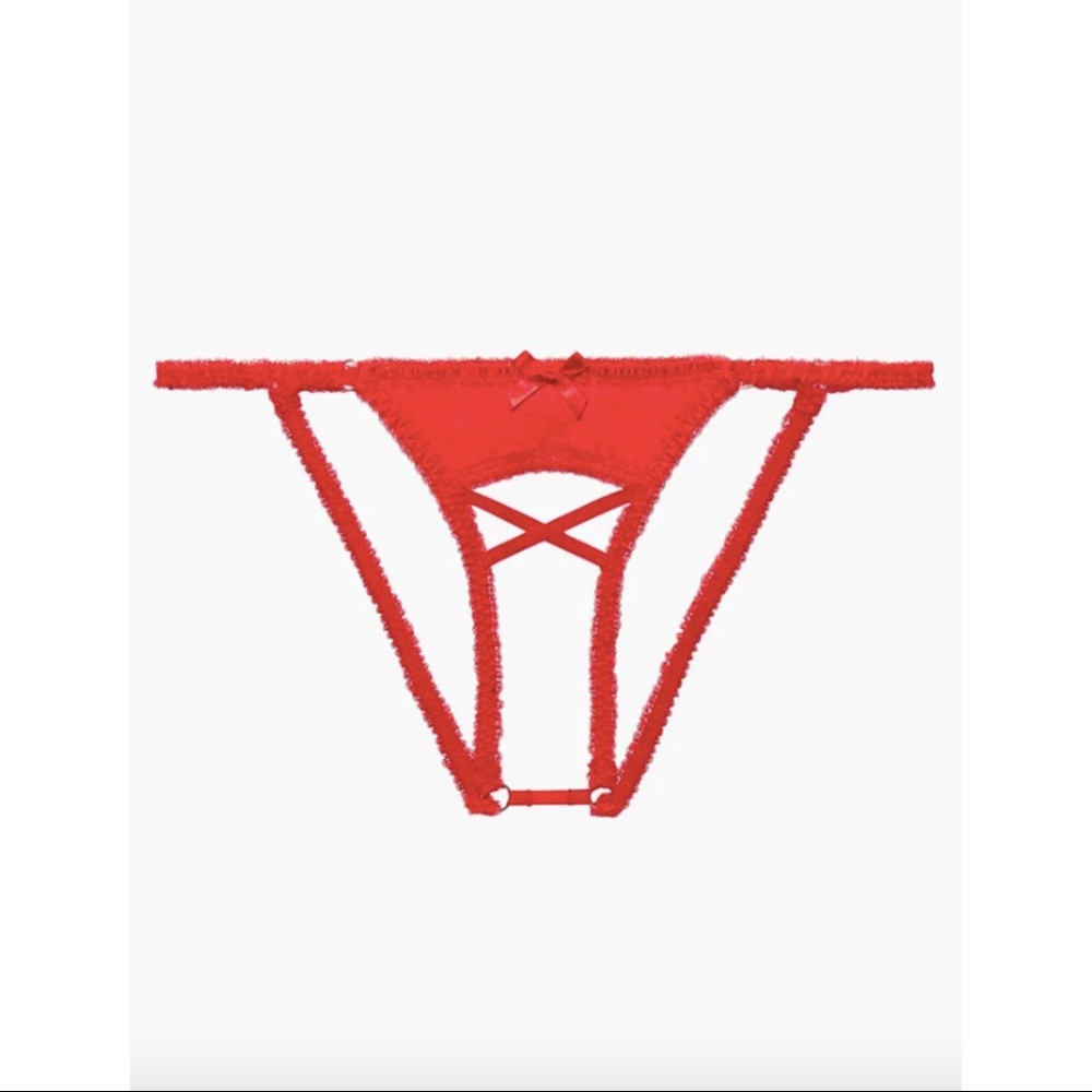 NWT Savage X Fenty- Ultra Sexy Crotchless Bikini (Goji Berry Red)
